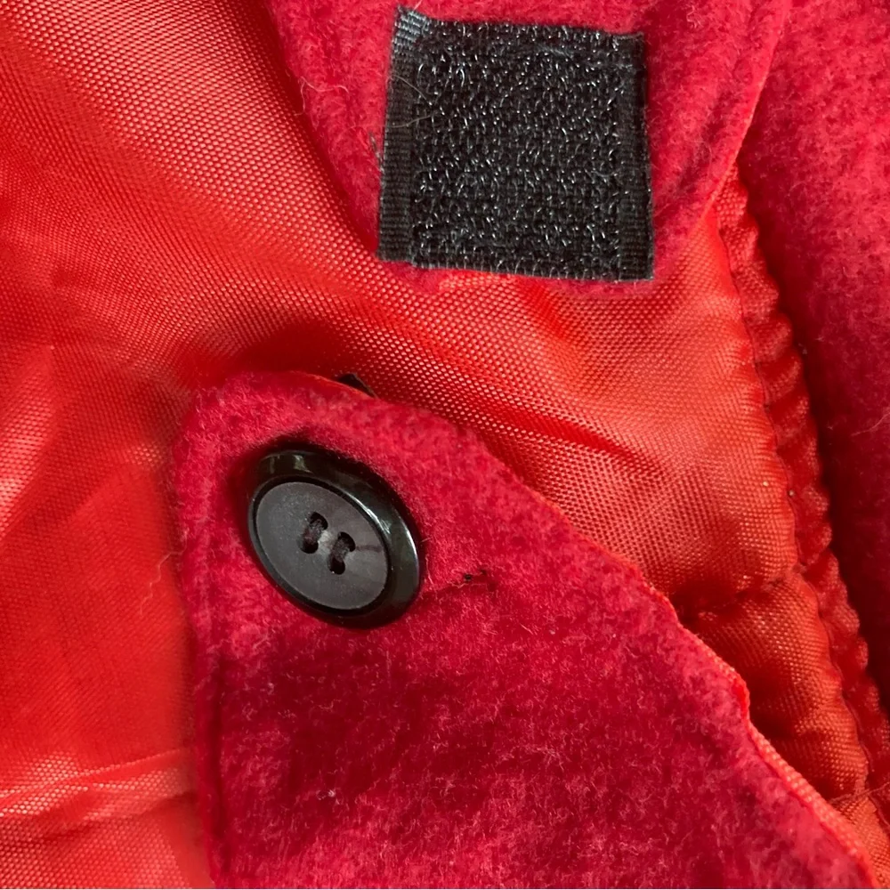 Merry Christmas Red and White Soft  Dog Jacket with Velcro Strap Closure Lined